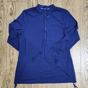 Eddie Bauer Size XL Rash Guard Navy Quarter Zip Long Sleeves